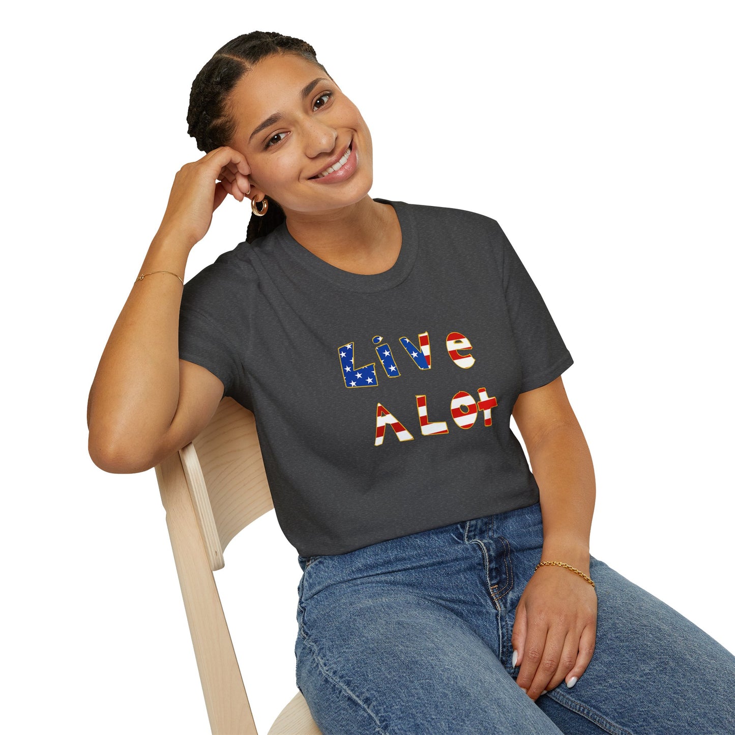 Live A Lot Tee — American Flag Edition (Multiple Color Options)