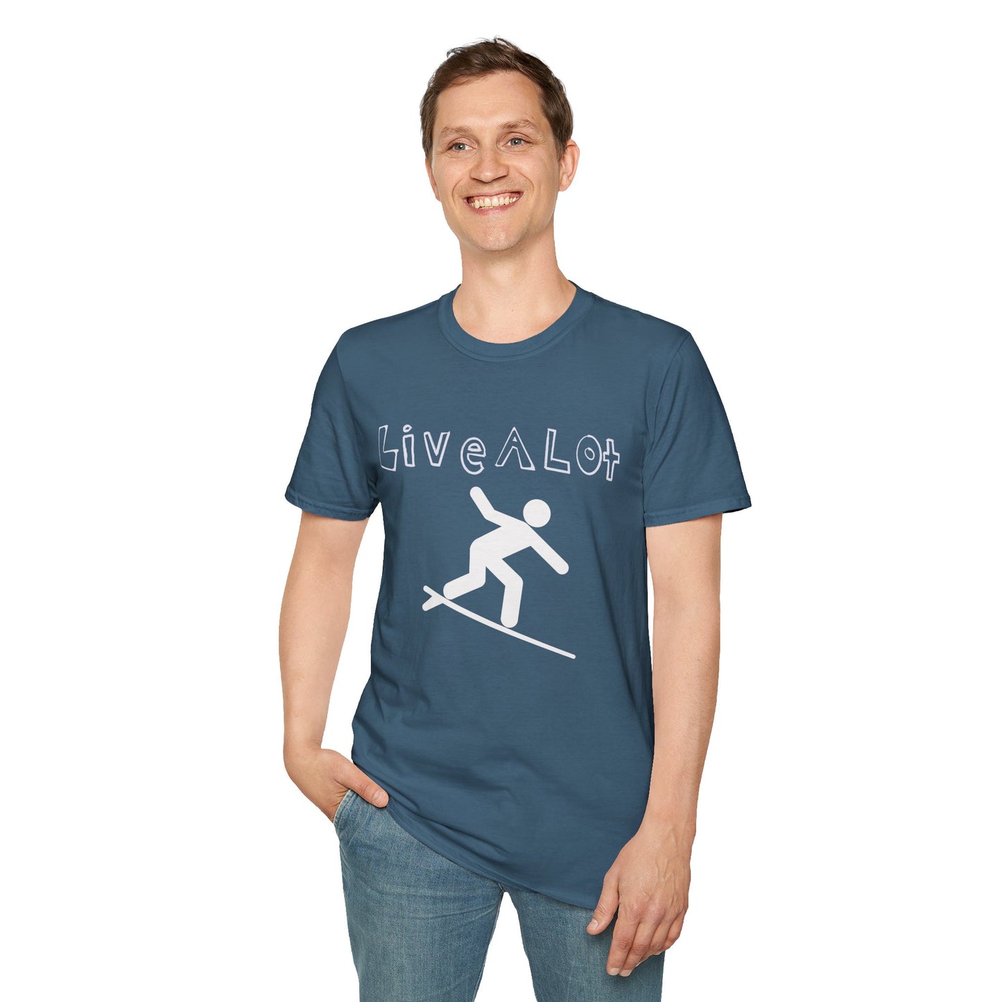 Live A Lot - Surfer Tee — Front & Back Print (Multiple Color Options)