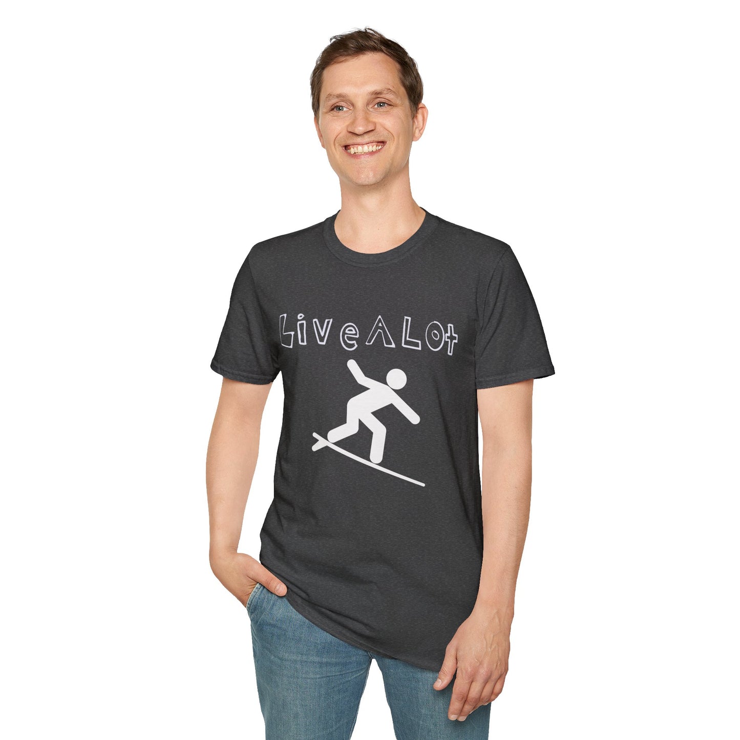 Live A Lot - Surfer Tee — Front & Back Print (Multiple Color Options)