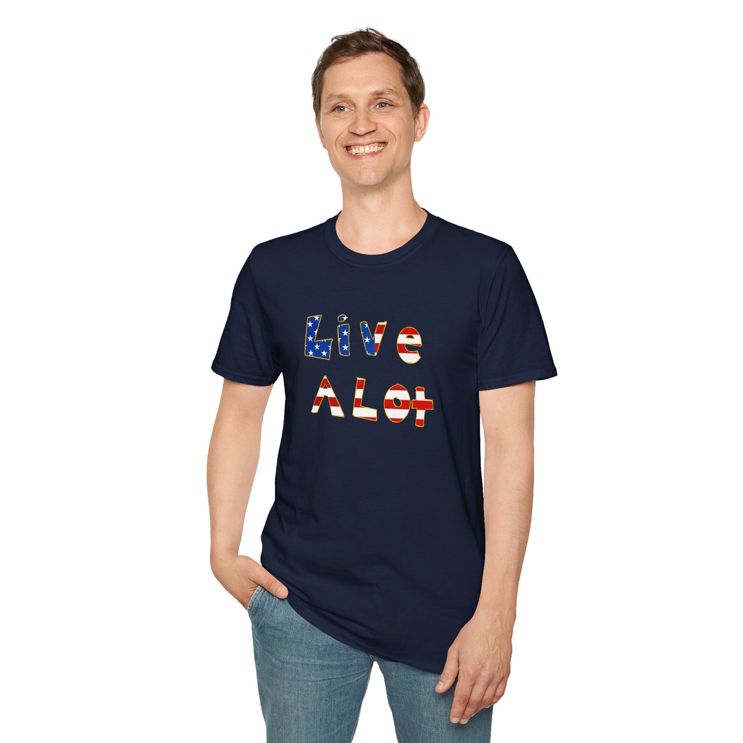 Live A Lot Tee — American Flag Edition (Multiple Color Options)