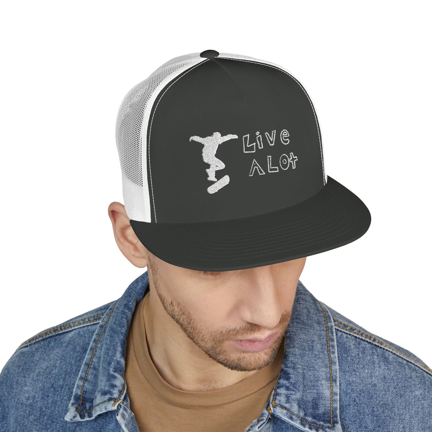 Live A Lot Panel Trucker Cap – Skateboarder Edition