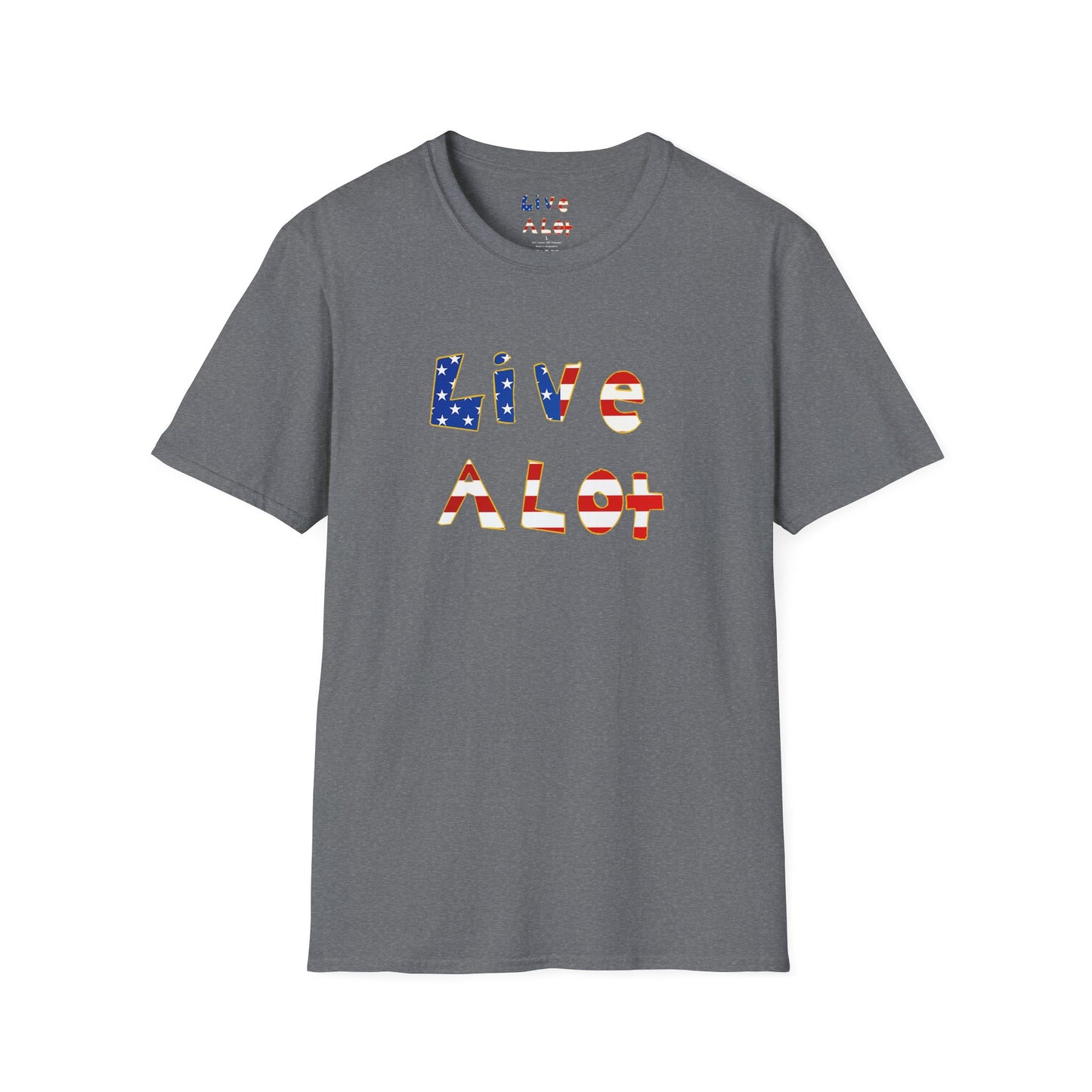 Live A Lot Tee — American Flag Edition (Multiple Color Options)