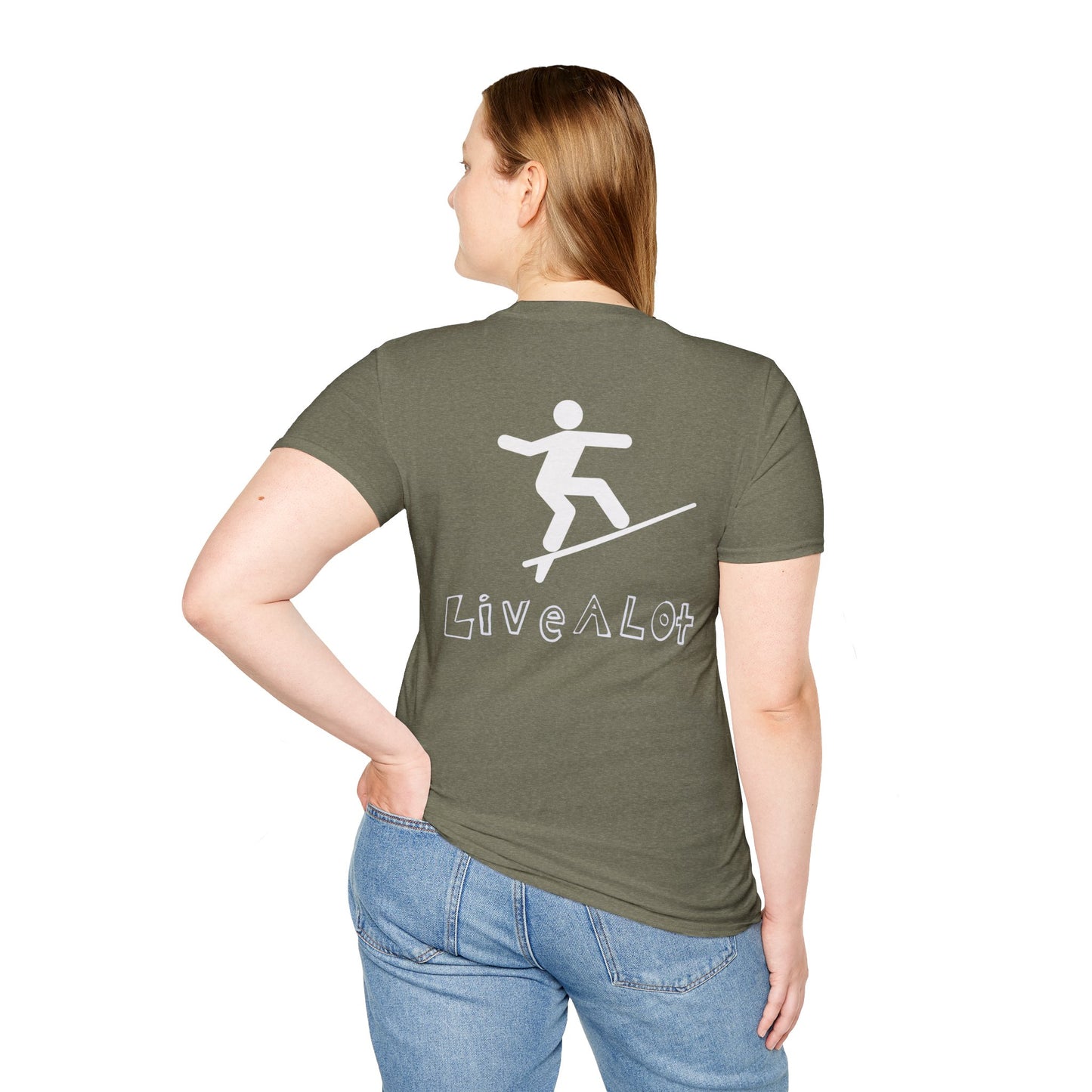 Live A Lot - Surfer Tee — Front & Back Print (Multiple Color Options)