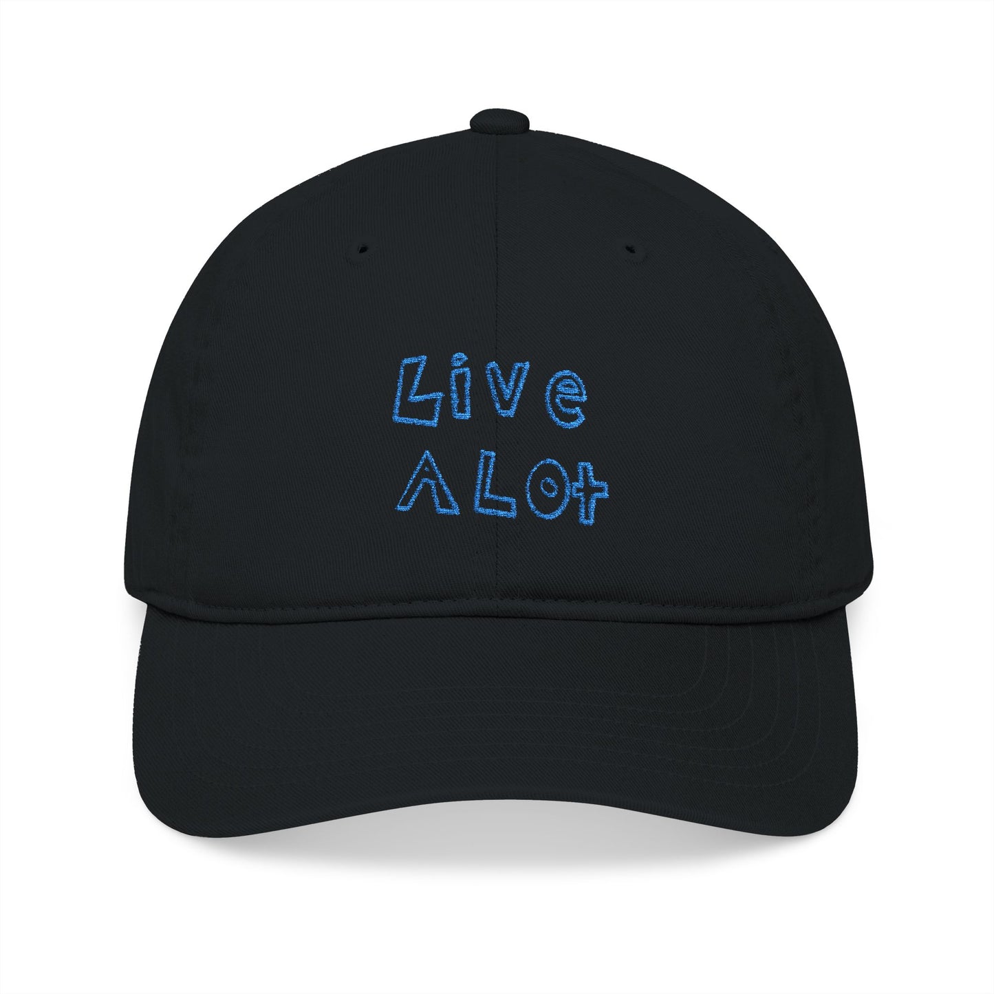 LIVE A LOT - Dad Cap – Bold Blue Embroidery (various color options)