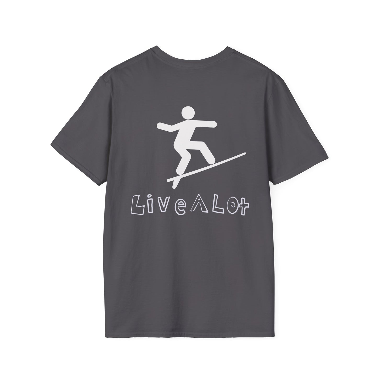Live A Lot - Surfer Tee — Front & Back Print (Multiple Color Options)