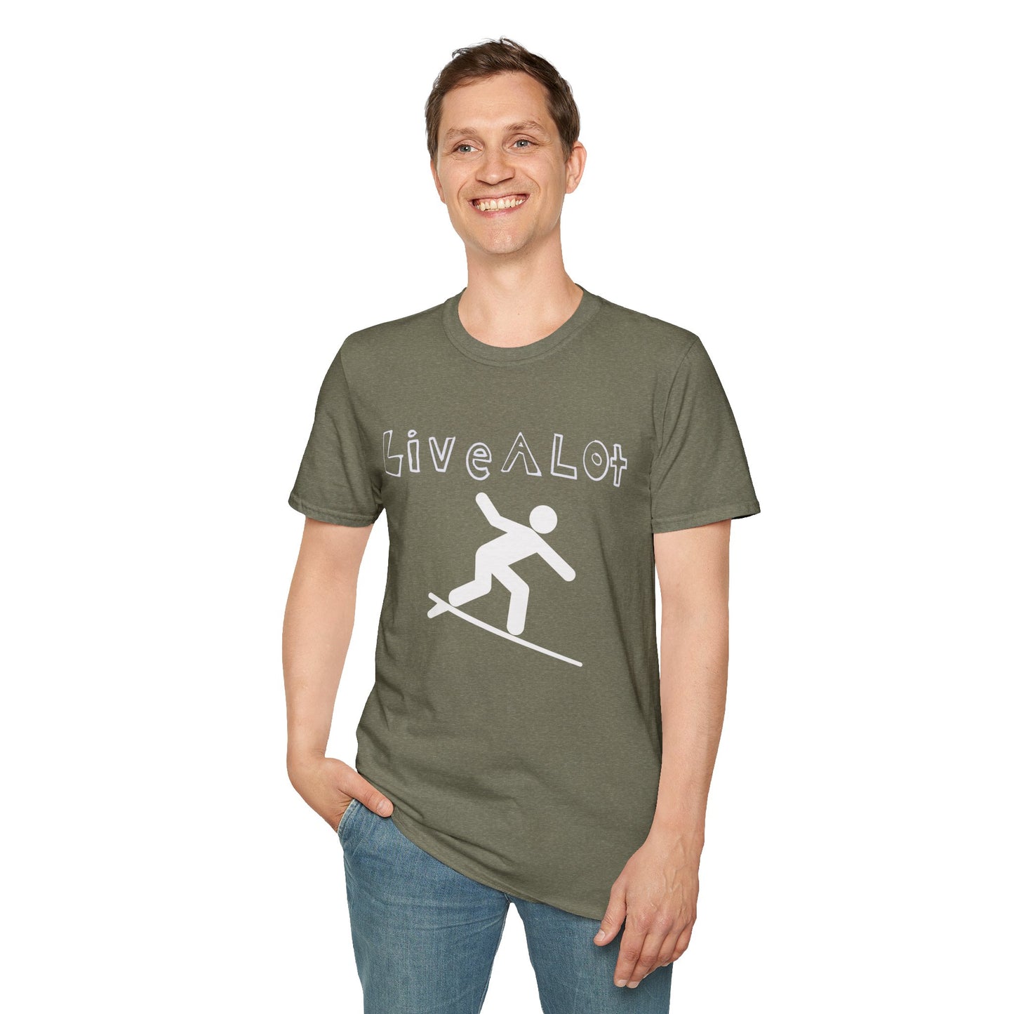 Live A Lot - Surfer Tee — Front & Back Print (Multiple Color Options)