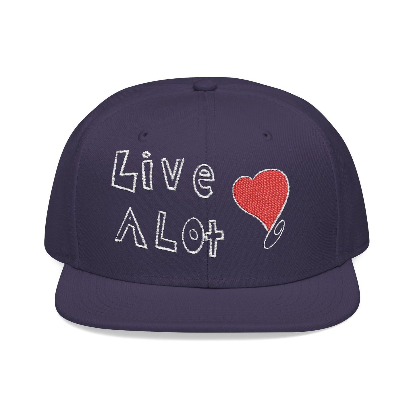 LIVE A LOT (Heart): Snapback Hat (many color combinations)