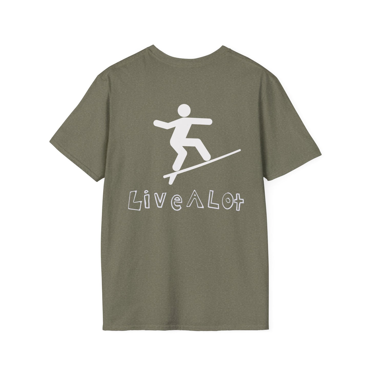 Live A Lot - Surfer Tee — Front & Back Print (Multiple Color Options)