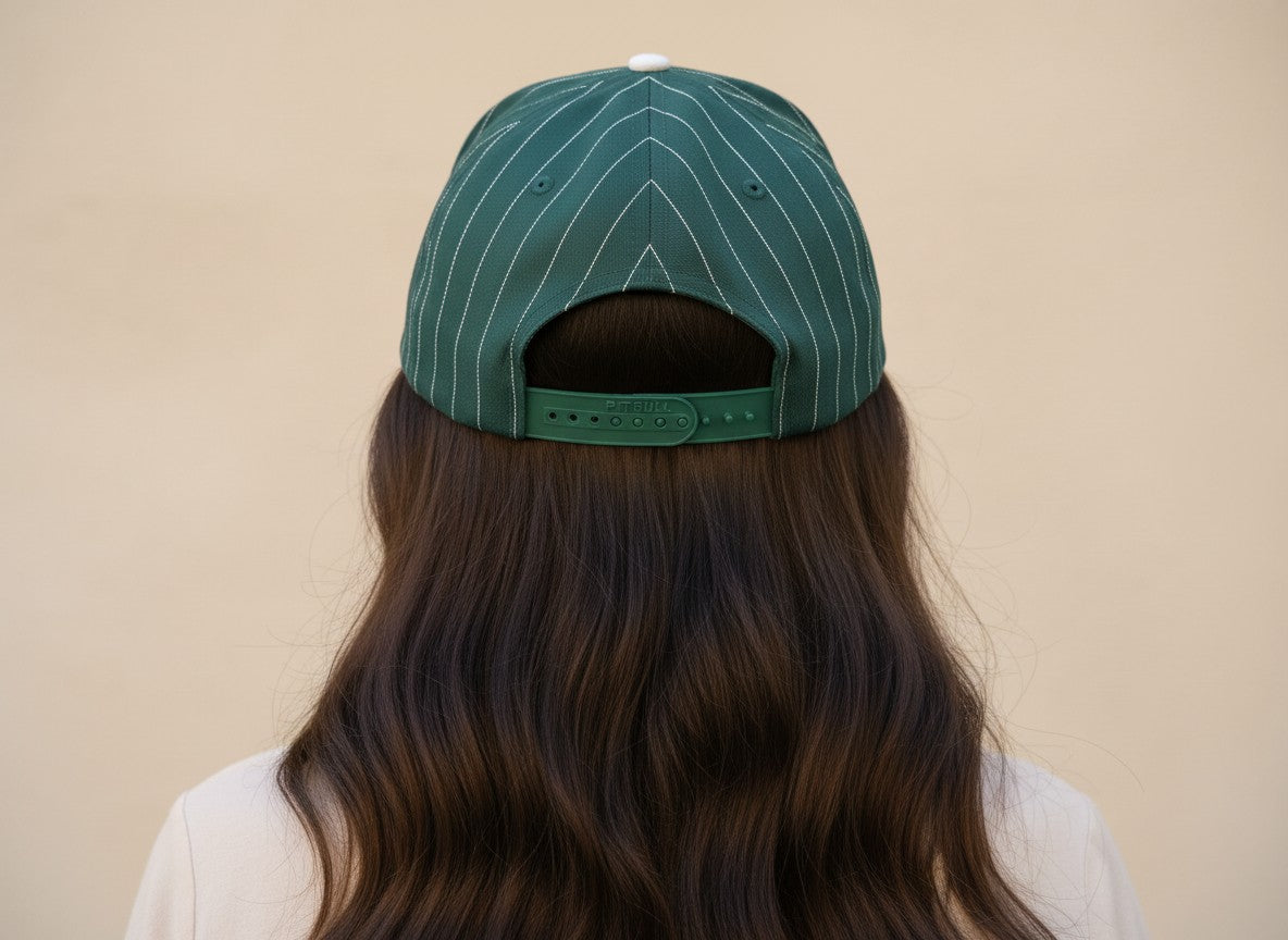 LIVE A LOT — Forest Green Pinstripe Snapback Hat