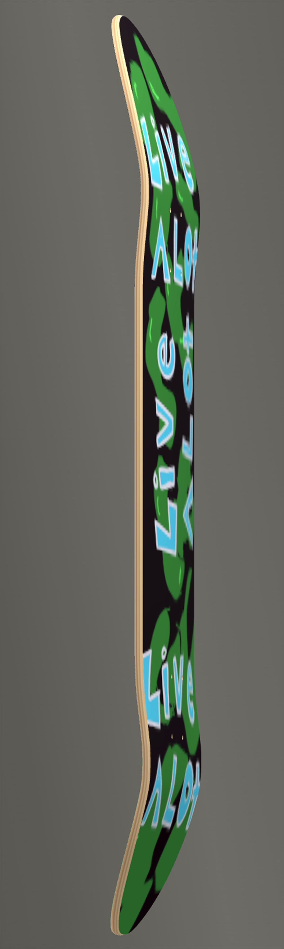 Live A Lot - Green Blob - Skateboard Deck with Custom Griptape! (Sizes available: 7 1/4" - 9")...