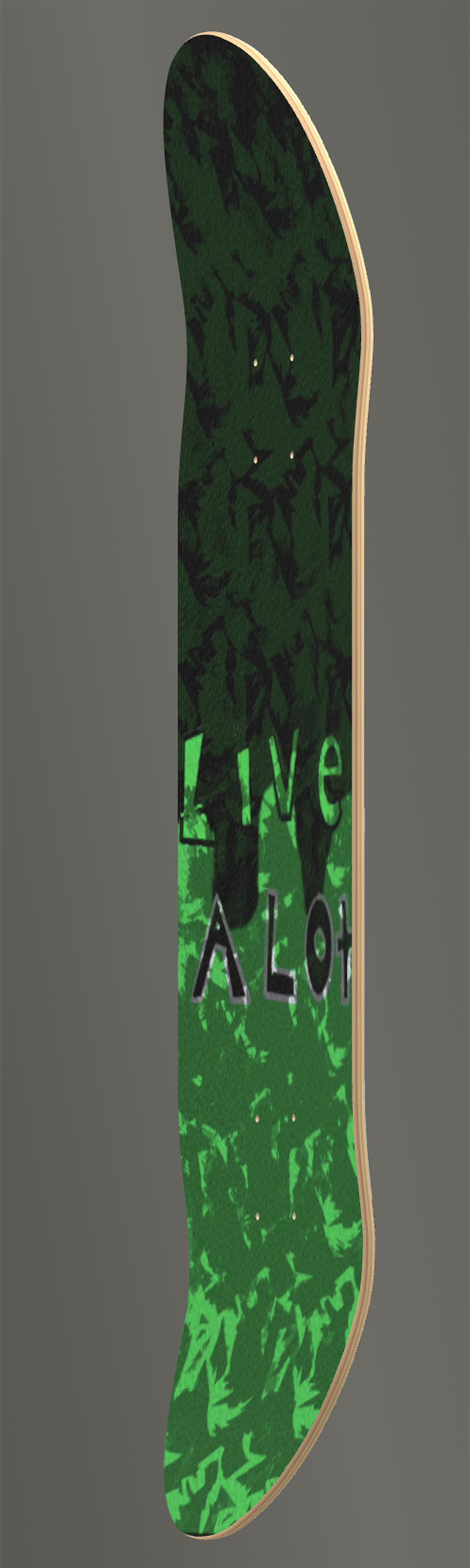Live A Lot - Green Blob - Skateboard Deck with Custom Griptape! (Sizes available: 7 1/4" - 9")...