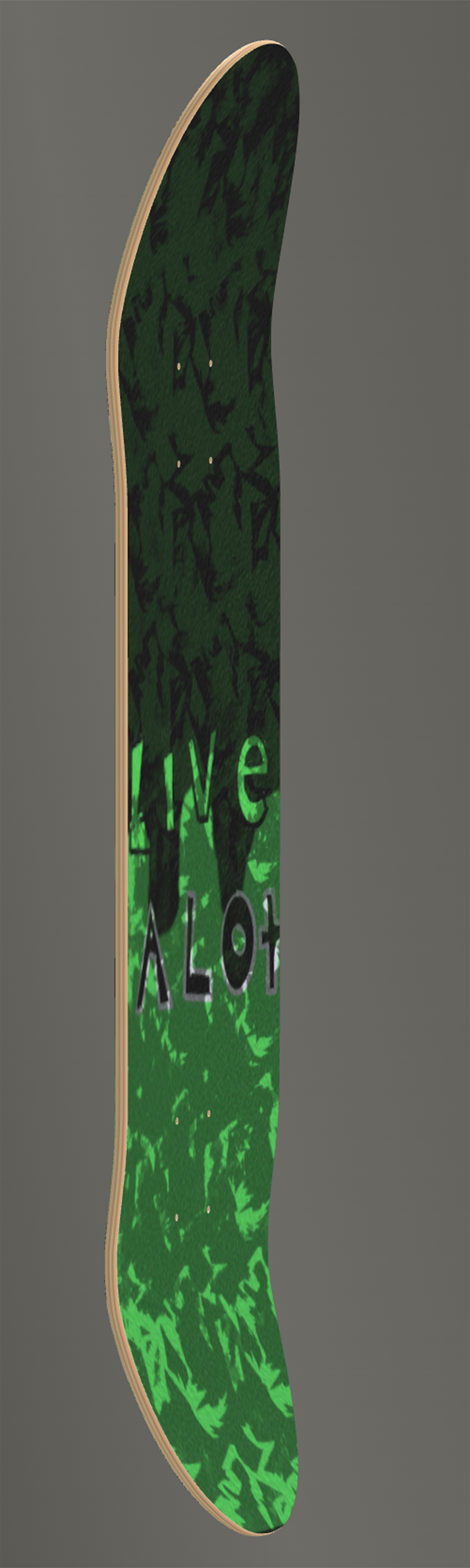 Live A Lot - Green Blob - Skateboard Deck with Custom Griptape! (Sizes available: 7 1/4" - 9")...