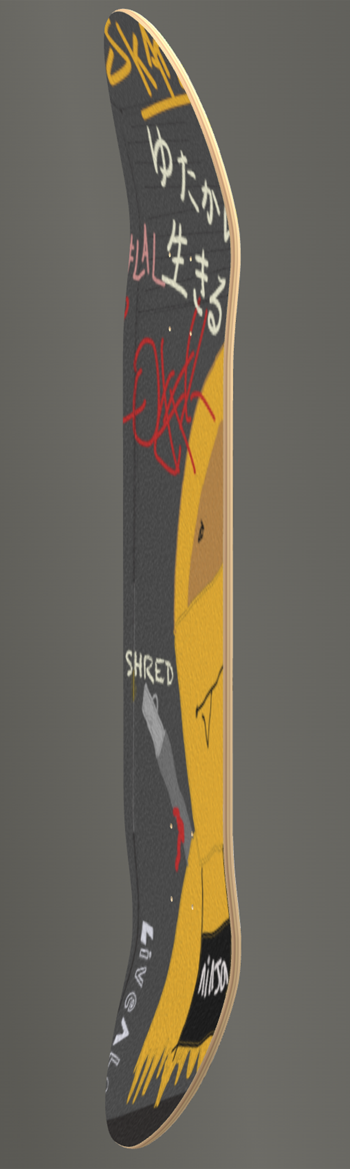 Live A Lot – Fantasy Film Noir Scene – Skateboard Deck with Matching Griptape (Sizes Available 7 1/4" - 9")