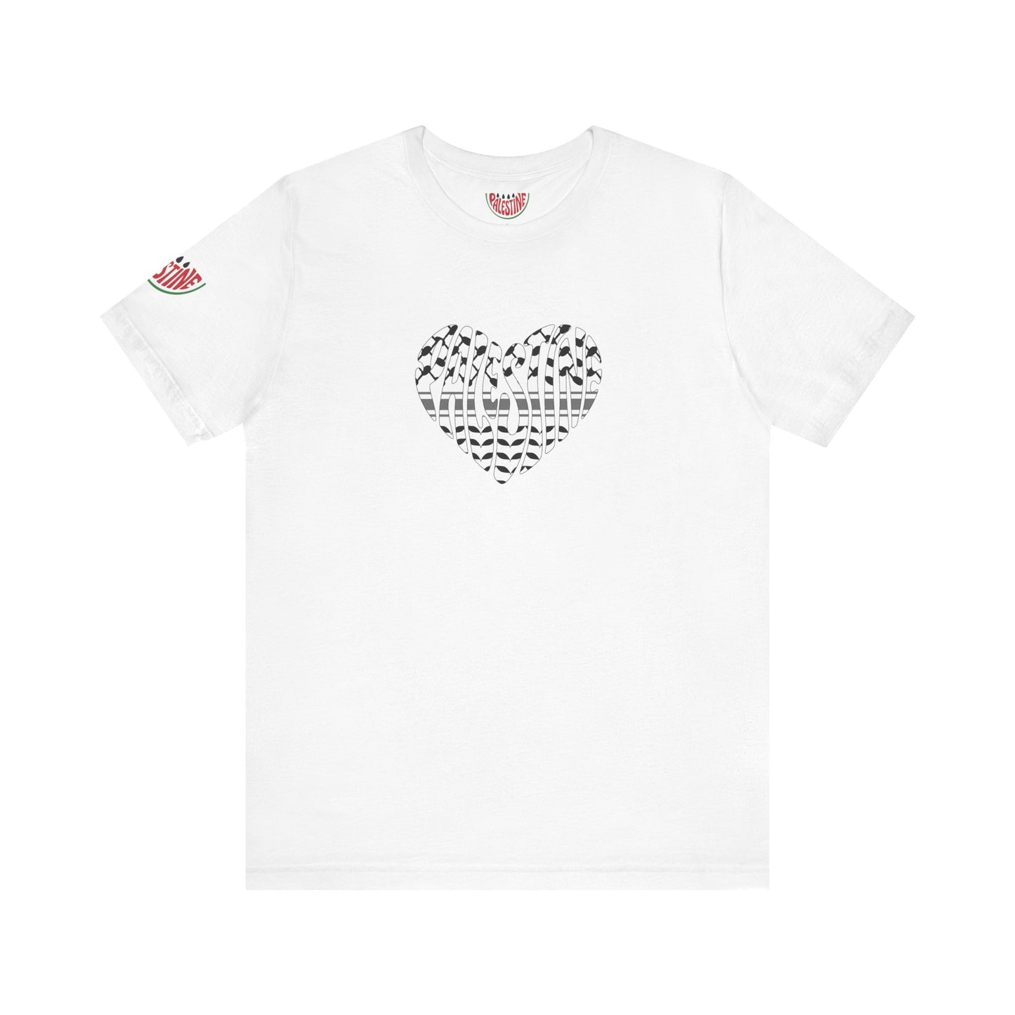 Copy of Palestinian Heart – Keffiyah & Watermelon Edition Tee (multiple color options)