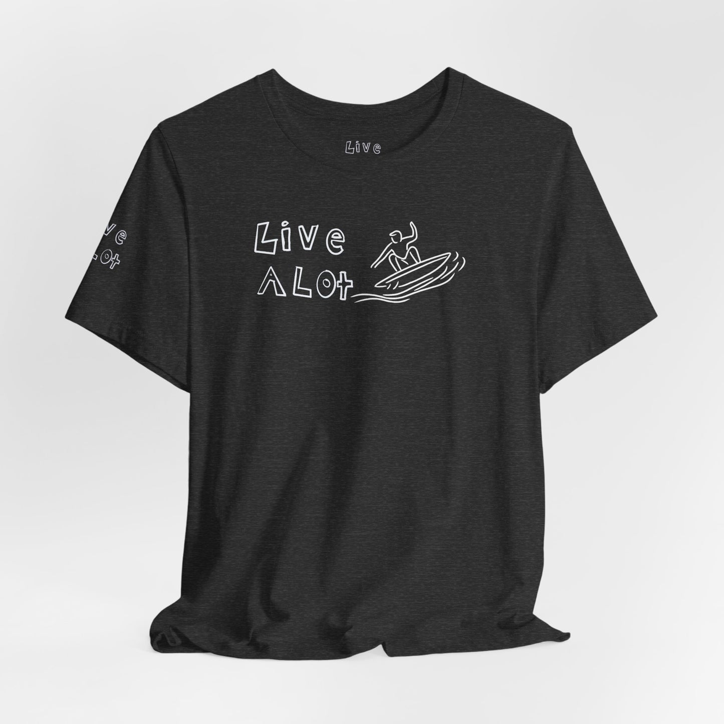 Live A Lot – Single Line Surfer Tee (Bella+Canvas 3001)