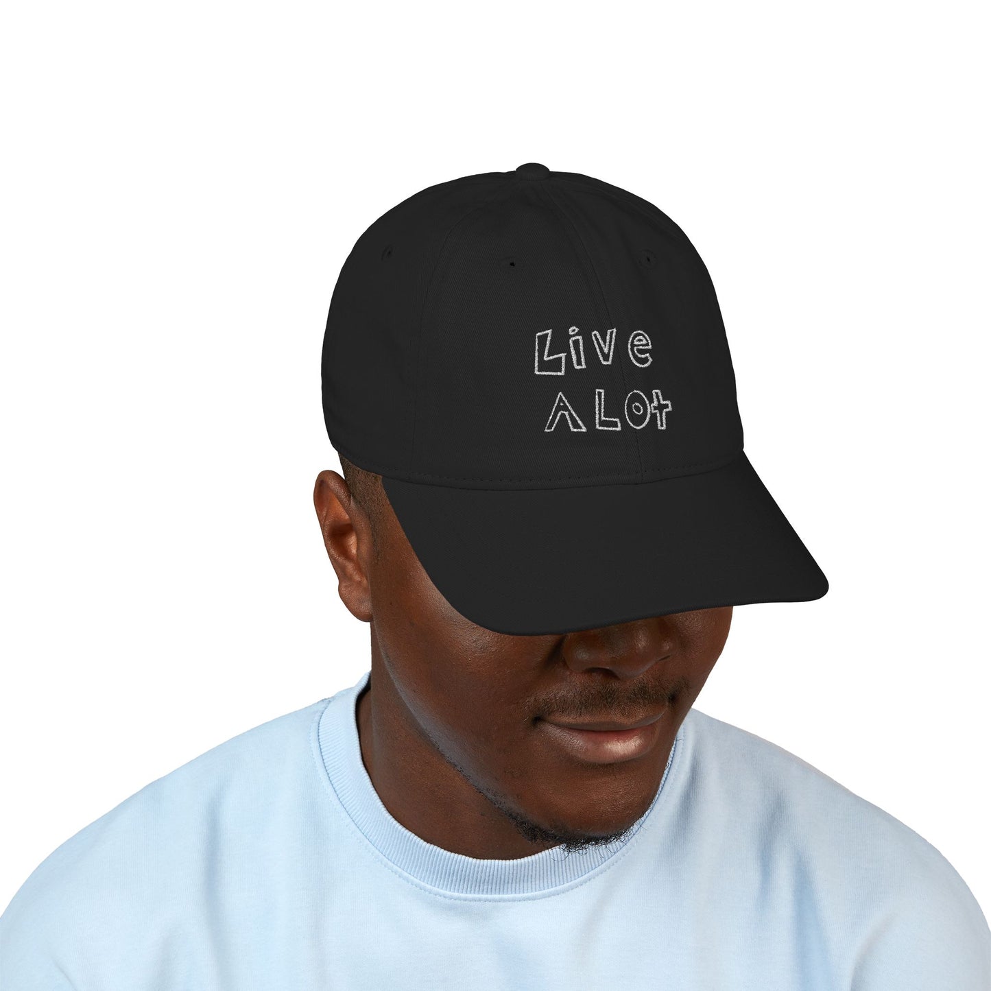 LIVE A LOT – Dad Cap (White Embroidery - Multiple Color Options)