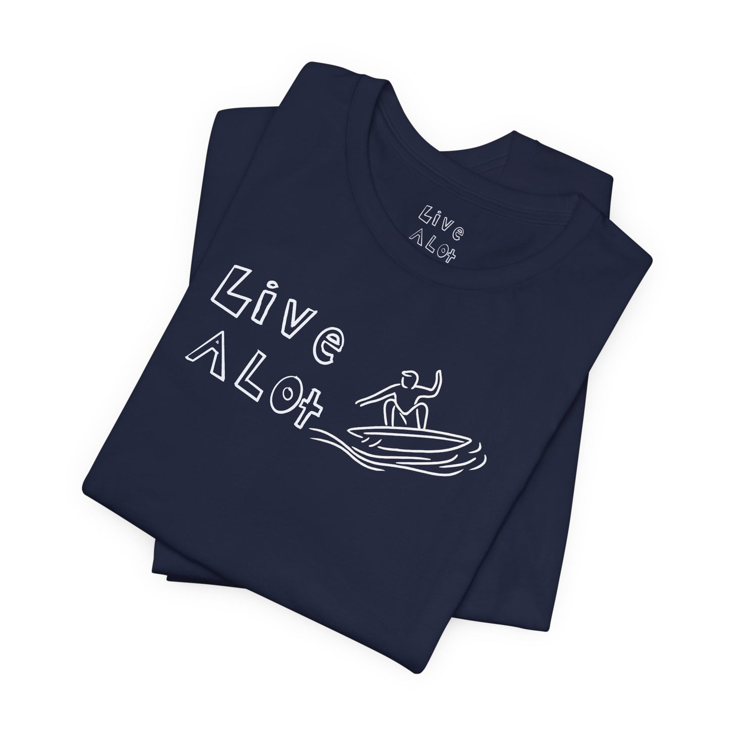 Live A Lot – Single Line Surfer Tee (Bella+Canvas 3001)