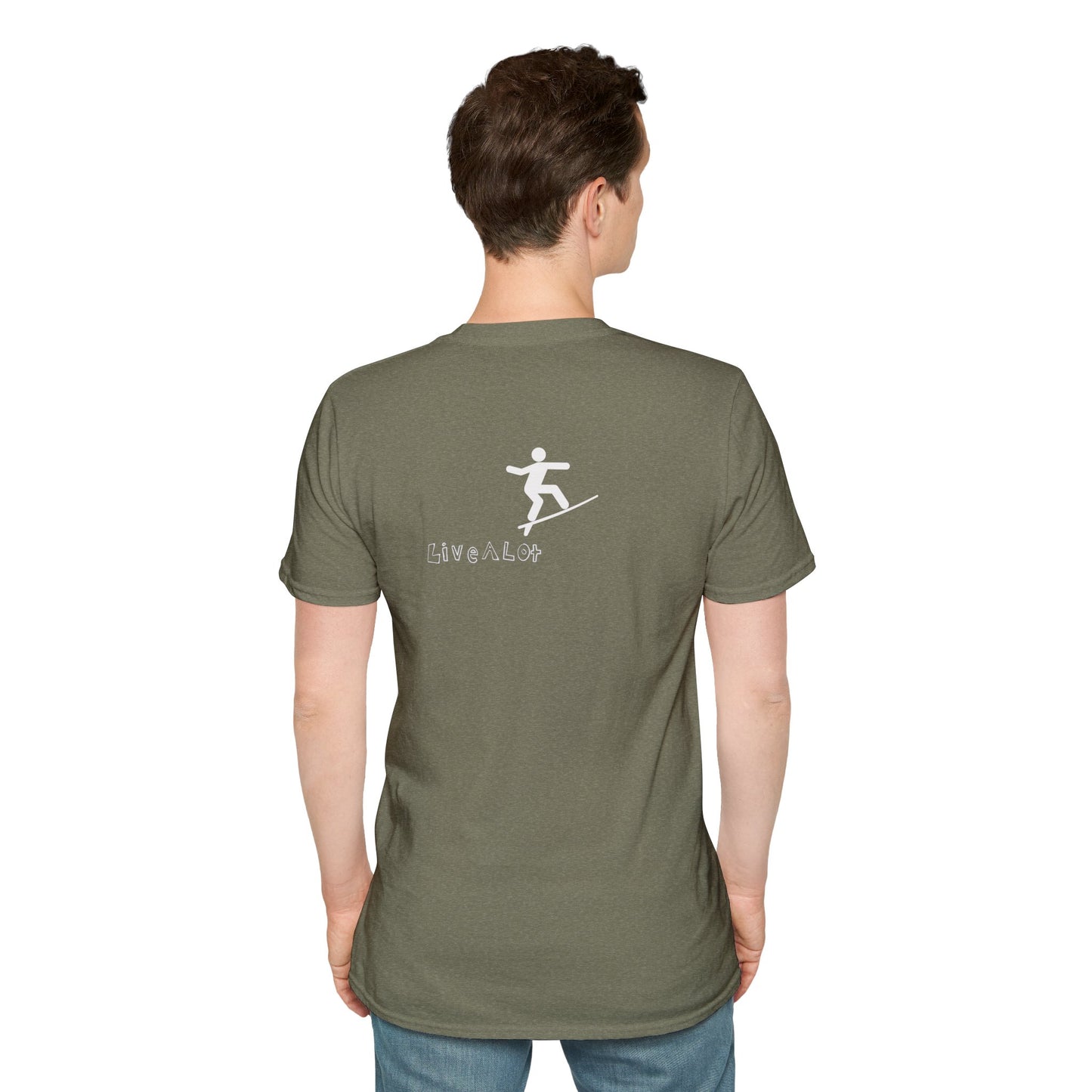 Live A Lot - Surfer Tee — Front & Back Print (Multiple Color Options)