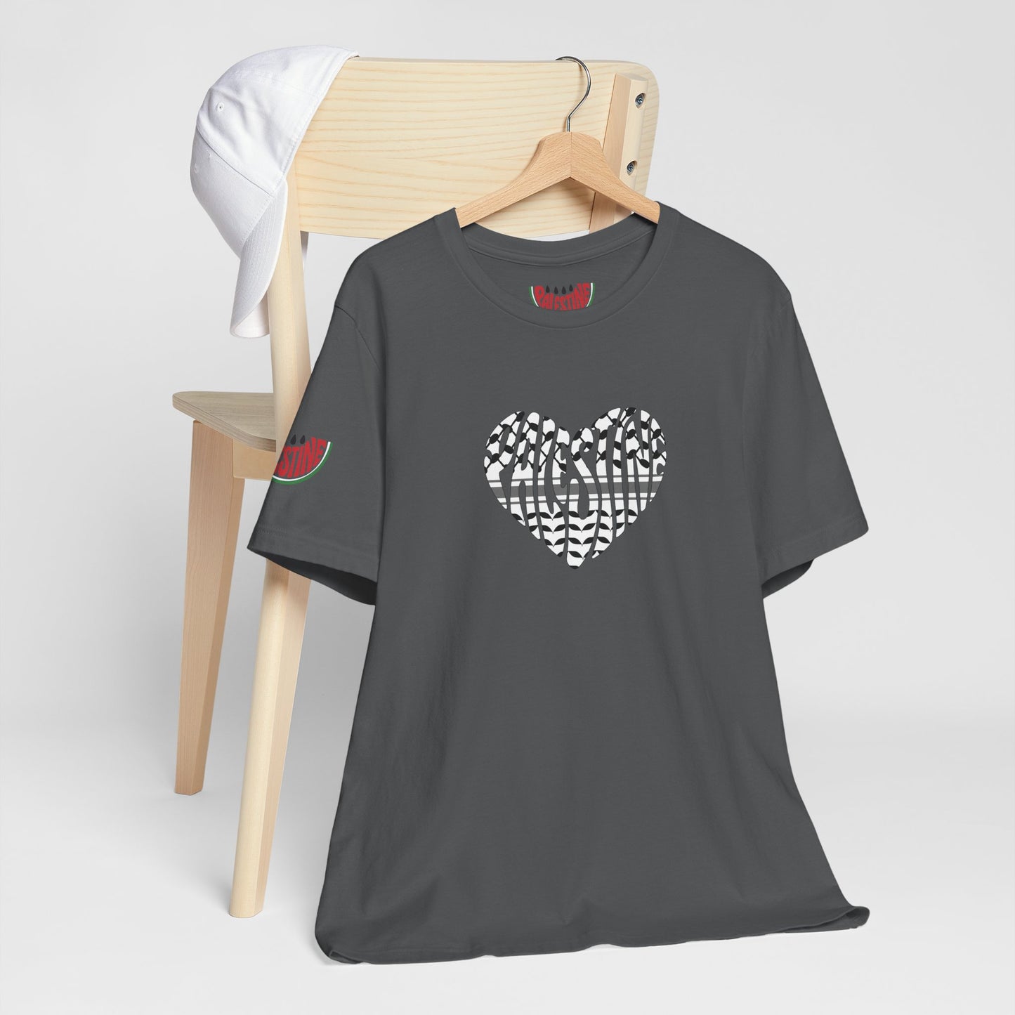 Copy of Palestinian Heart – Keffiyah & Watermelon Edition Tee (multiple color options)