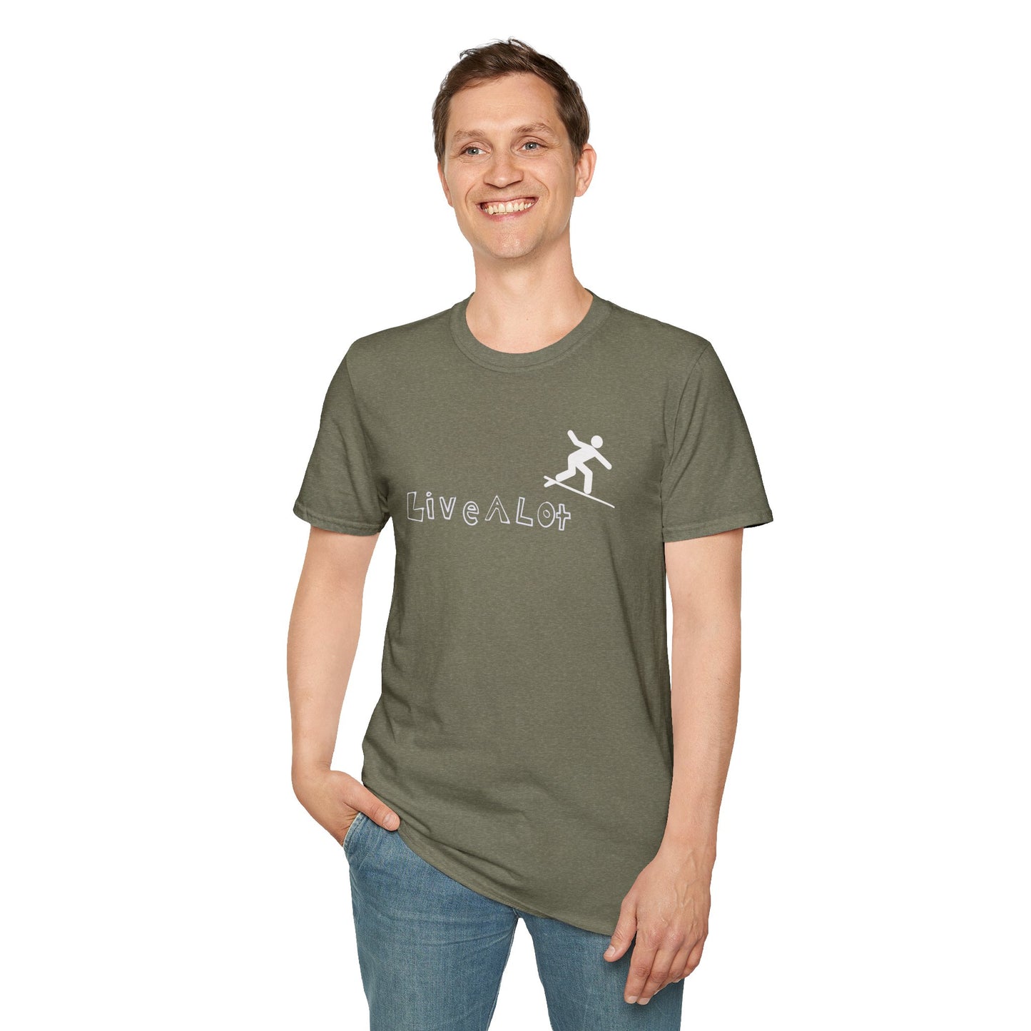 Live A Lot - Surfer Tee — Front & Back Print (Multiple Color Options)