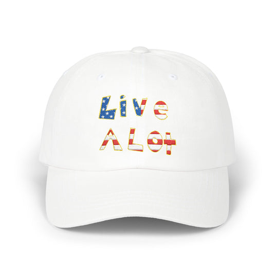 LIVE A LOT® Dad Cap – American Flag Edition