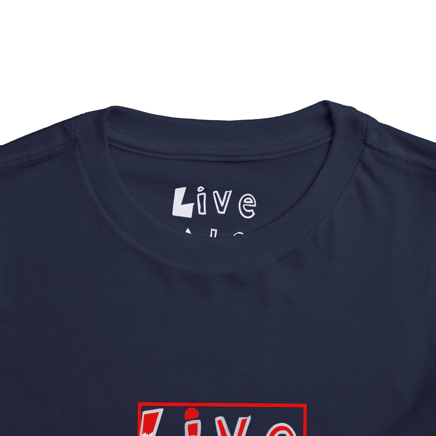 LIVE A LOT Toddler Tee — Red, White & Blue (Home Plate Edition)