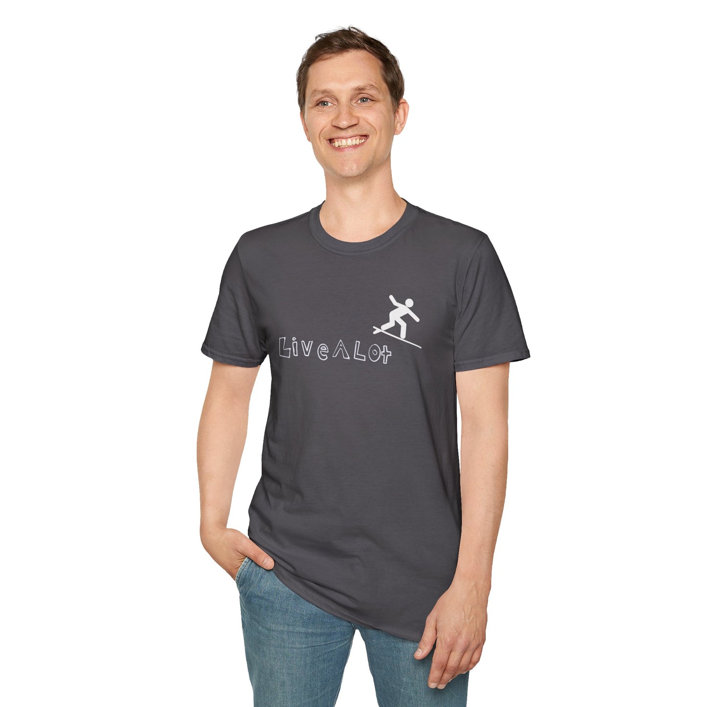 Live A Lot - Surfer Tee — Front & Back Print (Multiple Color Options)