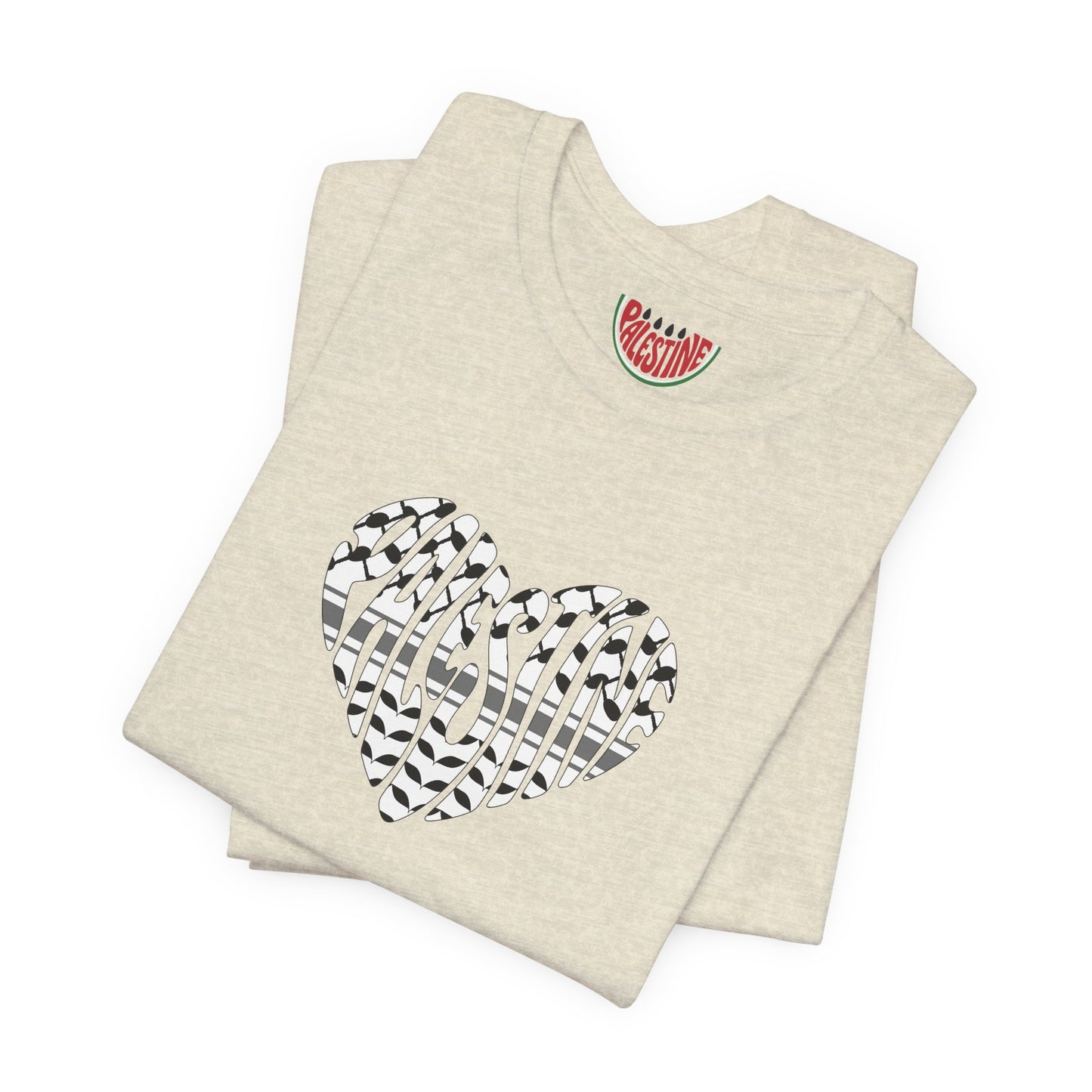 Copy of Palestinian Heart – Keffiyah & Watermelon Edition Tee (multiple color options)