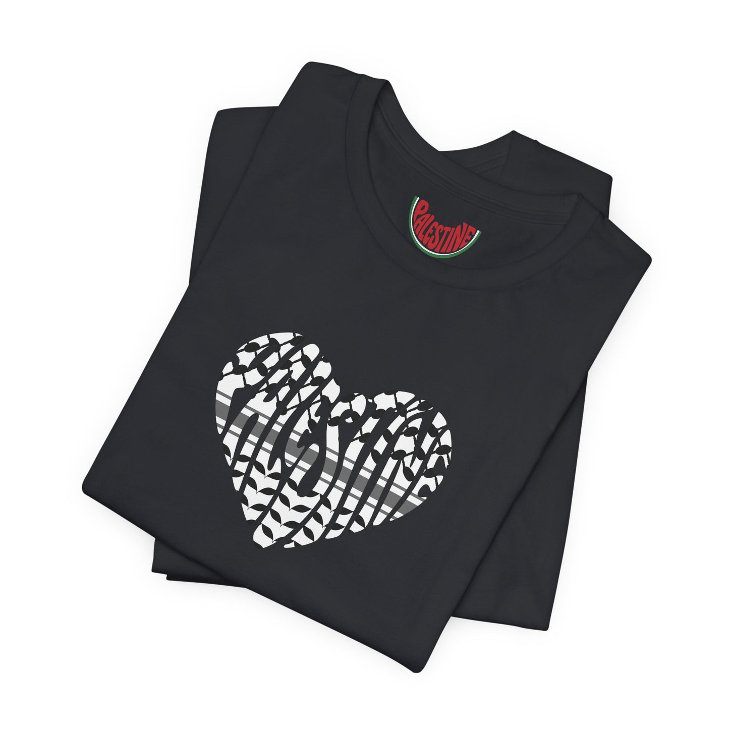 Copy of Palestinian Heart – Keffiyah & Watermelon Edition Tee (multiple color options)