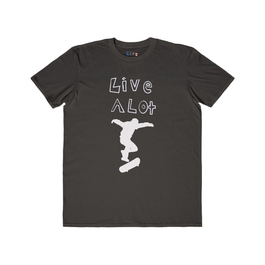 Live A Lot - Classic Cotton Tee — Skateboard Edition (Multiple Color Options)