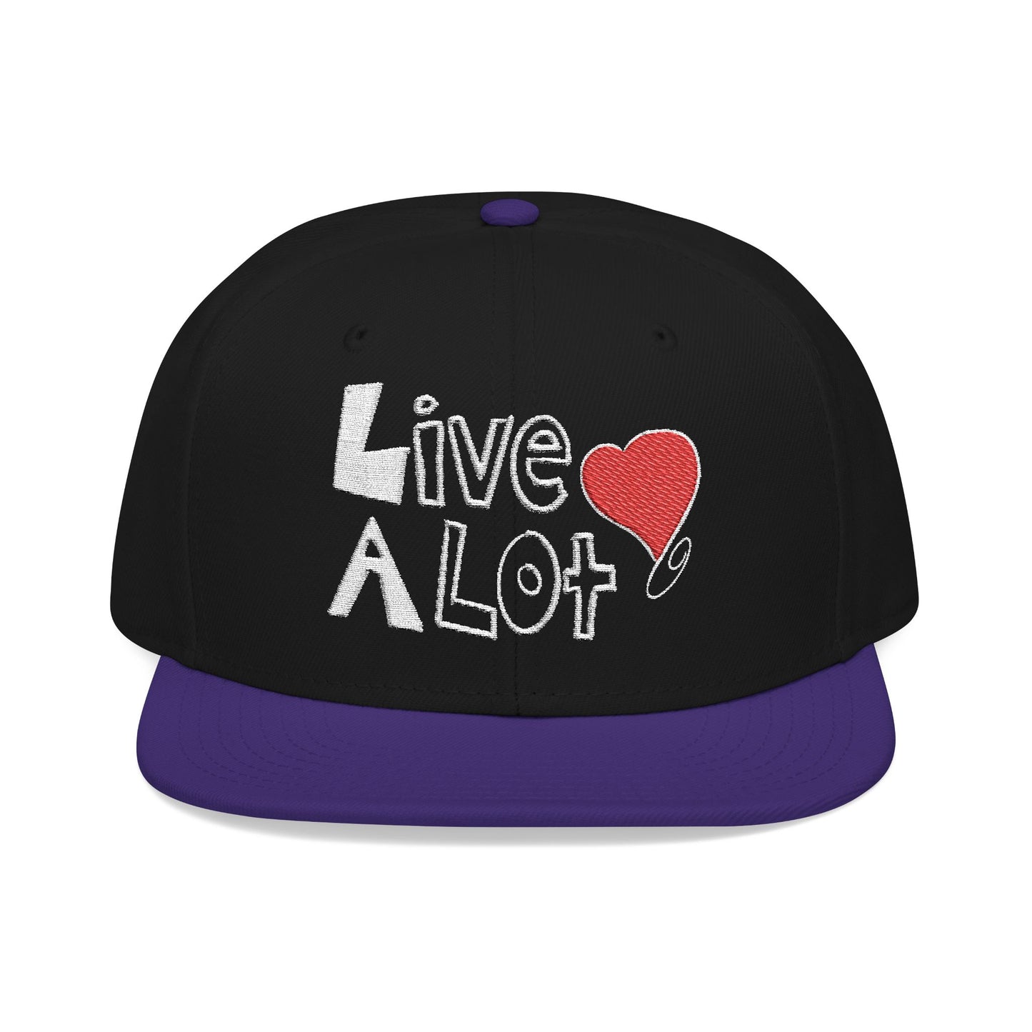 LIVE A LOT (Heart): Snapback Hat (many color combinations)