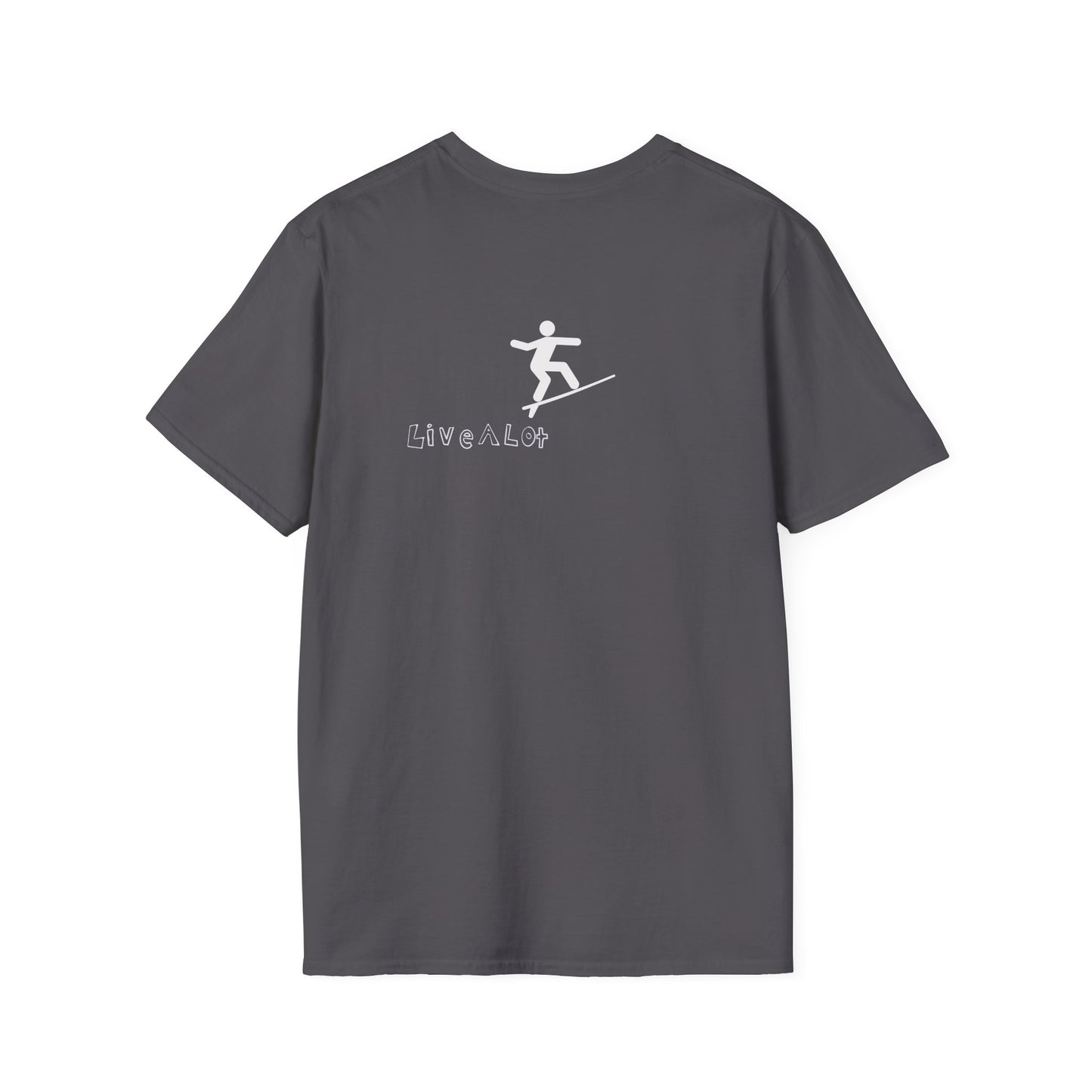 Live A Lot - Surfer Tee — Front & Back Print (Multiple Color Options)