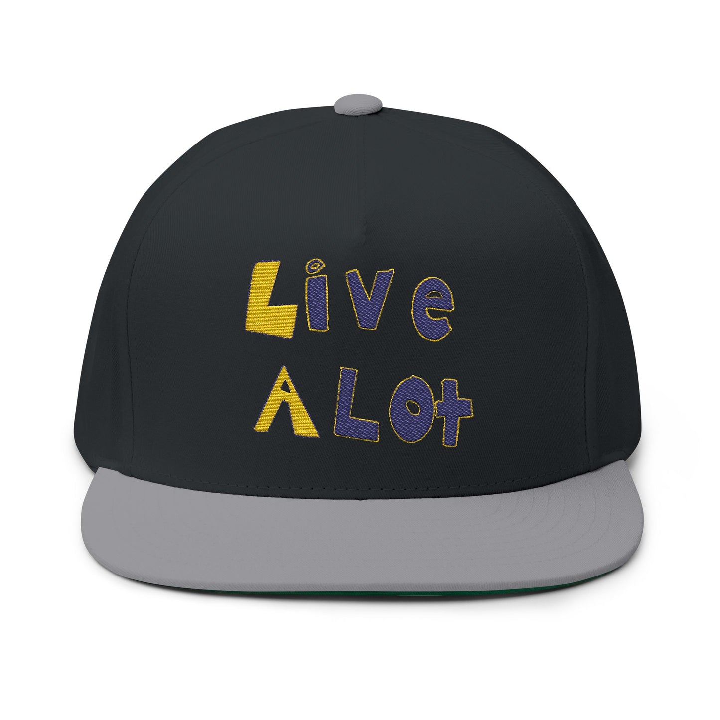 LIVE A LOT – LA – Flat Bill Cap (Purple & Gold)
