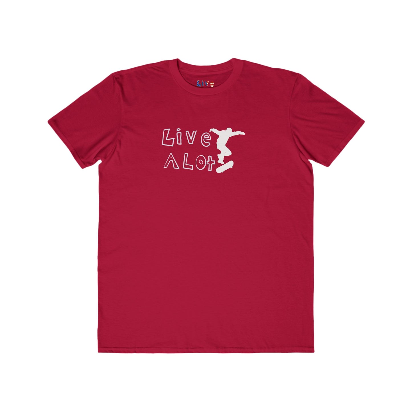 Live A Lot - Classic Cotton Tee — Skateboard Edition (Multiple Color Options)