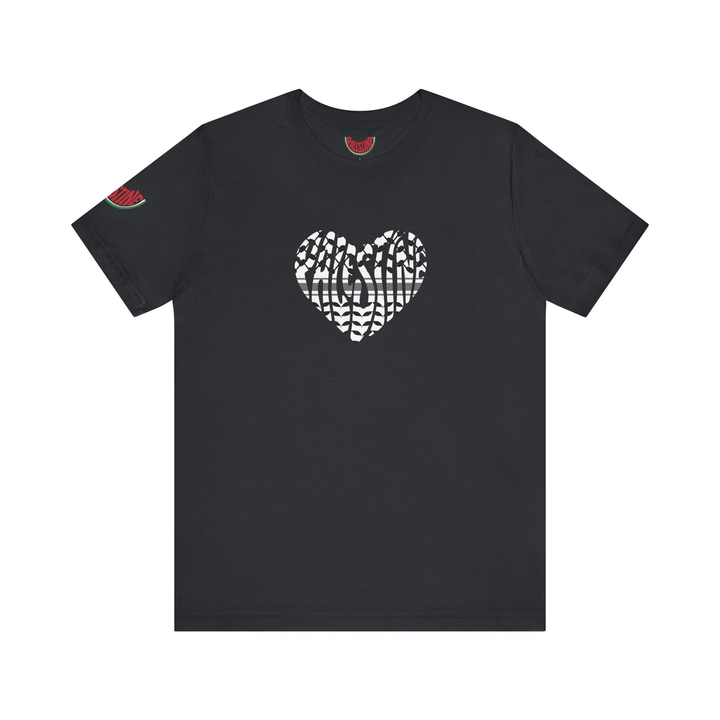 Copy of Palestinian Heart – Keffiyah & Watermelon Edition Tee (multiple color options)