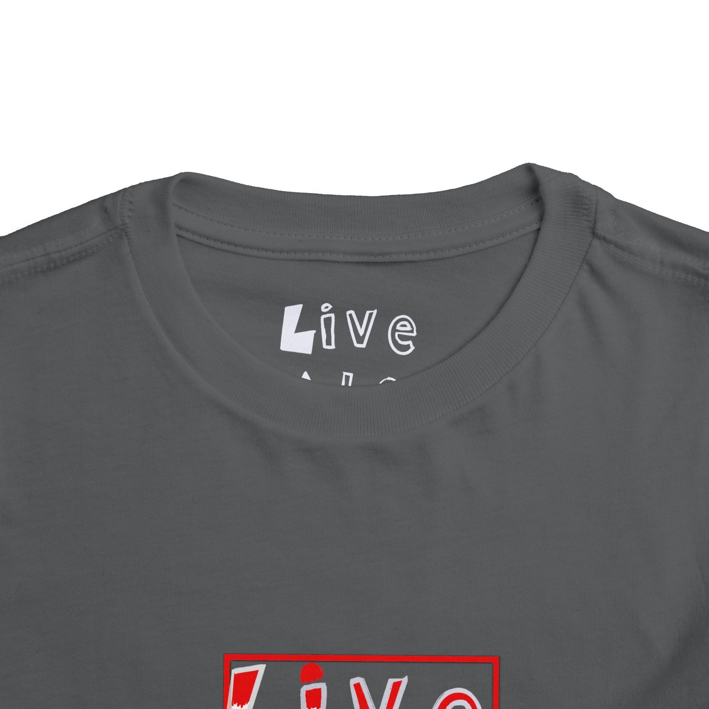 LIVE A LOT Toddler Tee — Red, White & Blue (Home Plate Edition)