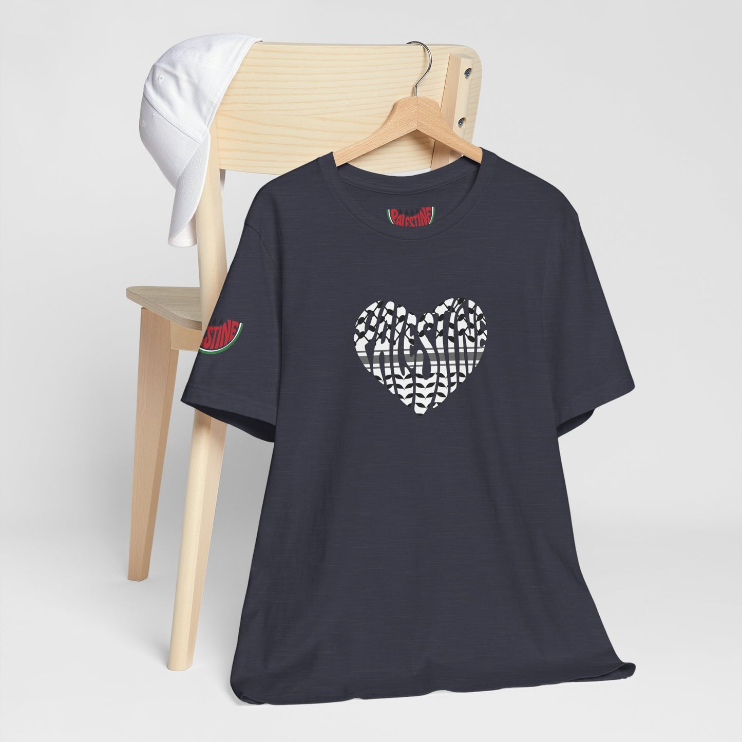 Copy of Palestinian Heart – Keffiyah & Watermelon Edition Tee (multiple color options)