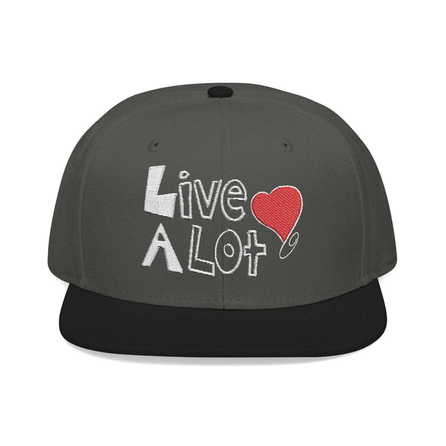LIVE A LOT (Heart): Snapback Hat (many color combinations)