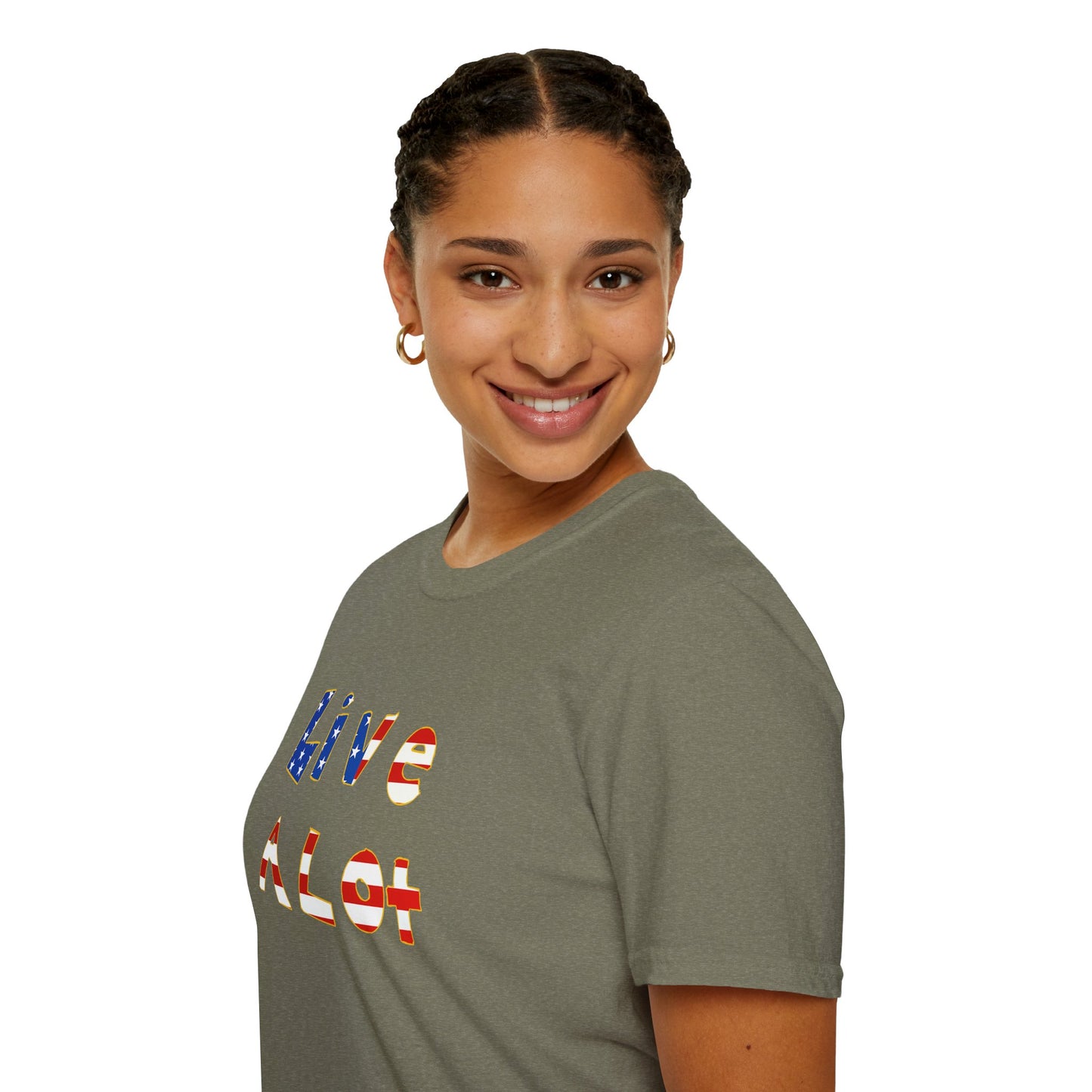 Live A Lot Tee — American Flag Edition (Multiple Color Options)