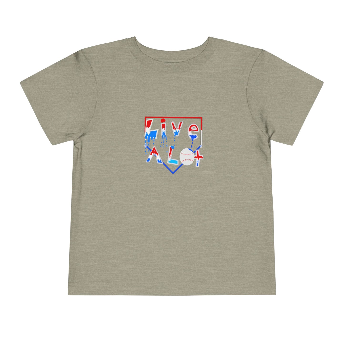 LIVE A LOT Toddler Tee — Red, White & Blue (Home Plate Edition)