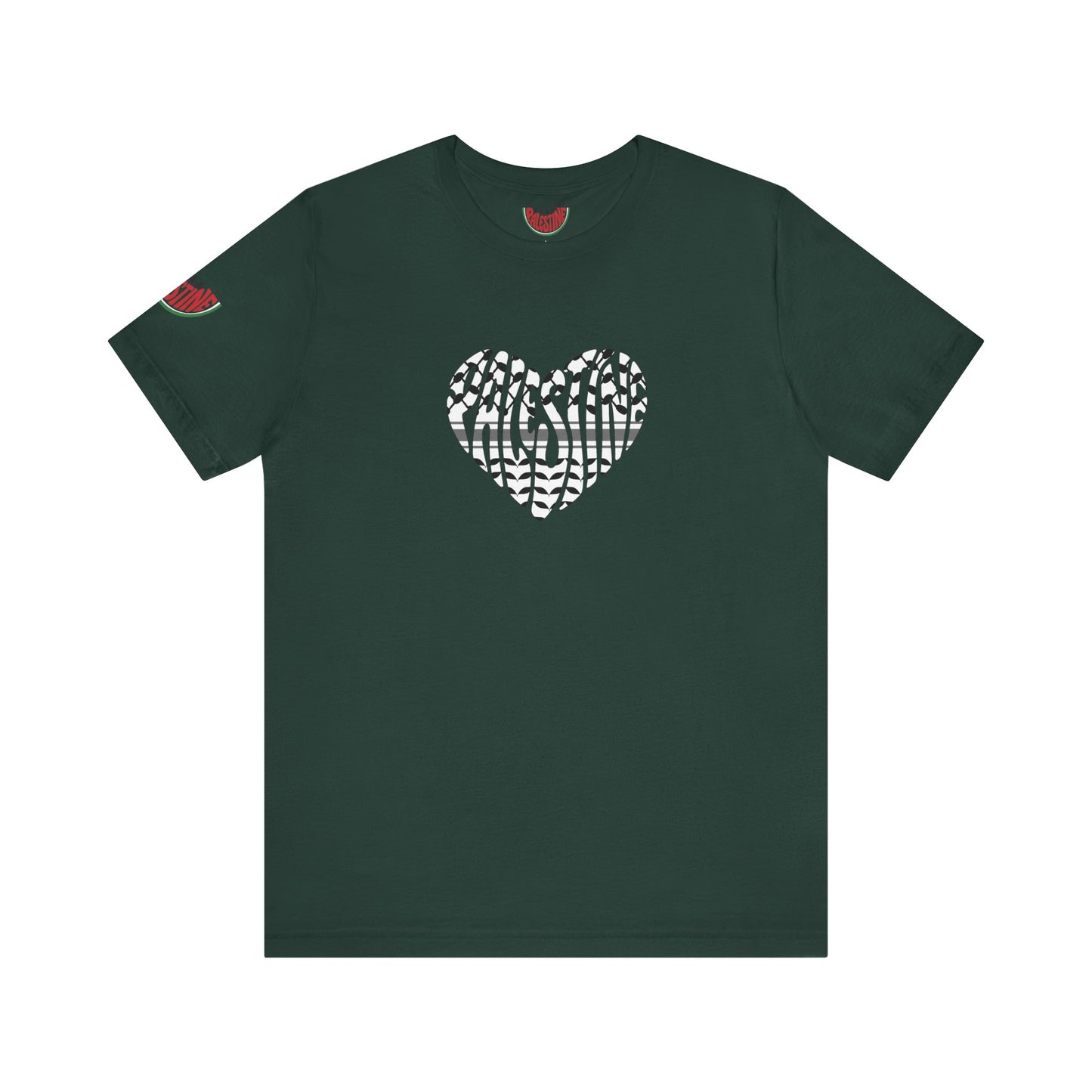 Copy of Palestinian Heart – Keffiyah & Watermelon Edition Tee (multiple color options)