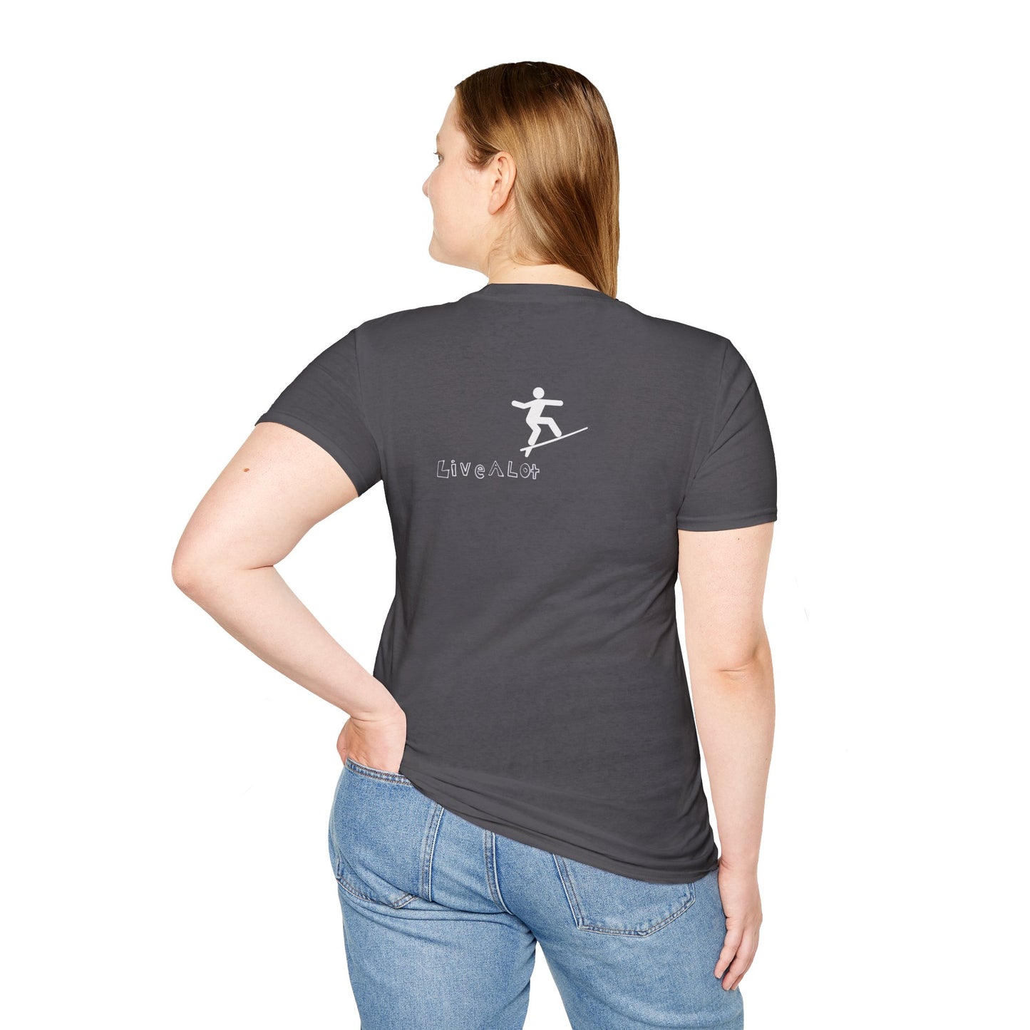 Live A Lot - Surfer Tee — Front & Back Print (Multiple Color Options)