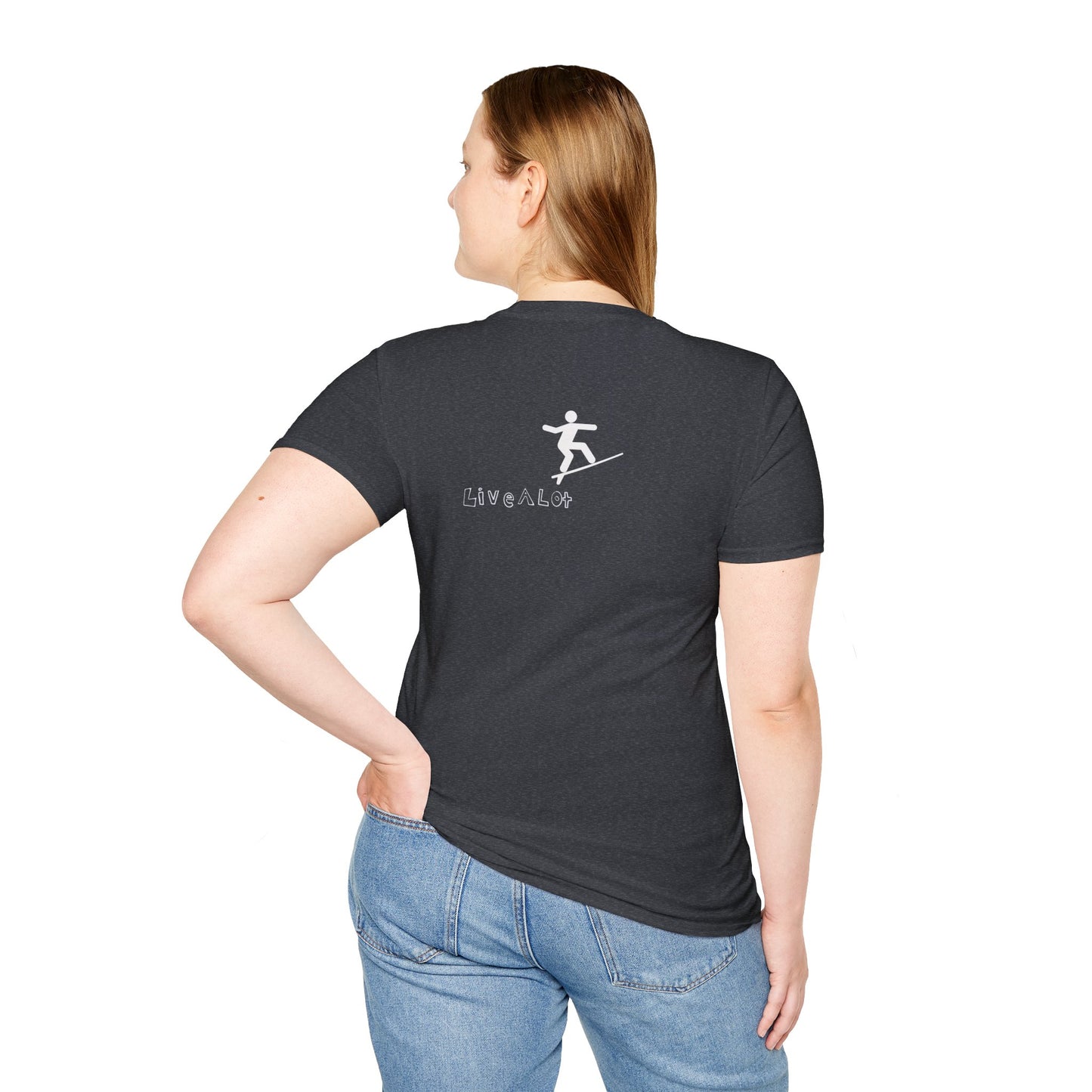 Live A Lot - Surfer Tee — Front & Back Print (Multiple Color Options)