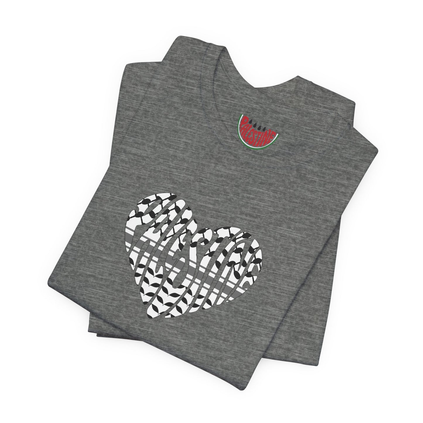 Copy of Palestinian Heart – Keffiyah & Watermelon Edition Tee (multiple color options)