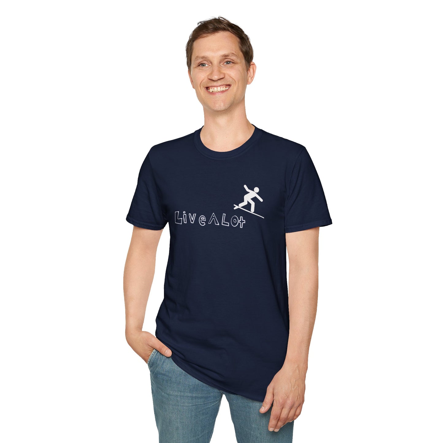 Live A Lot - Surfer Tee — Front & Back Print (Multiple Color Options)