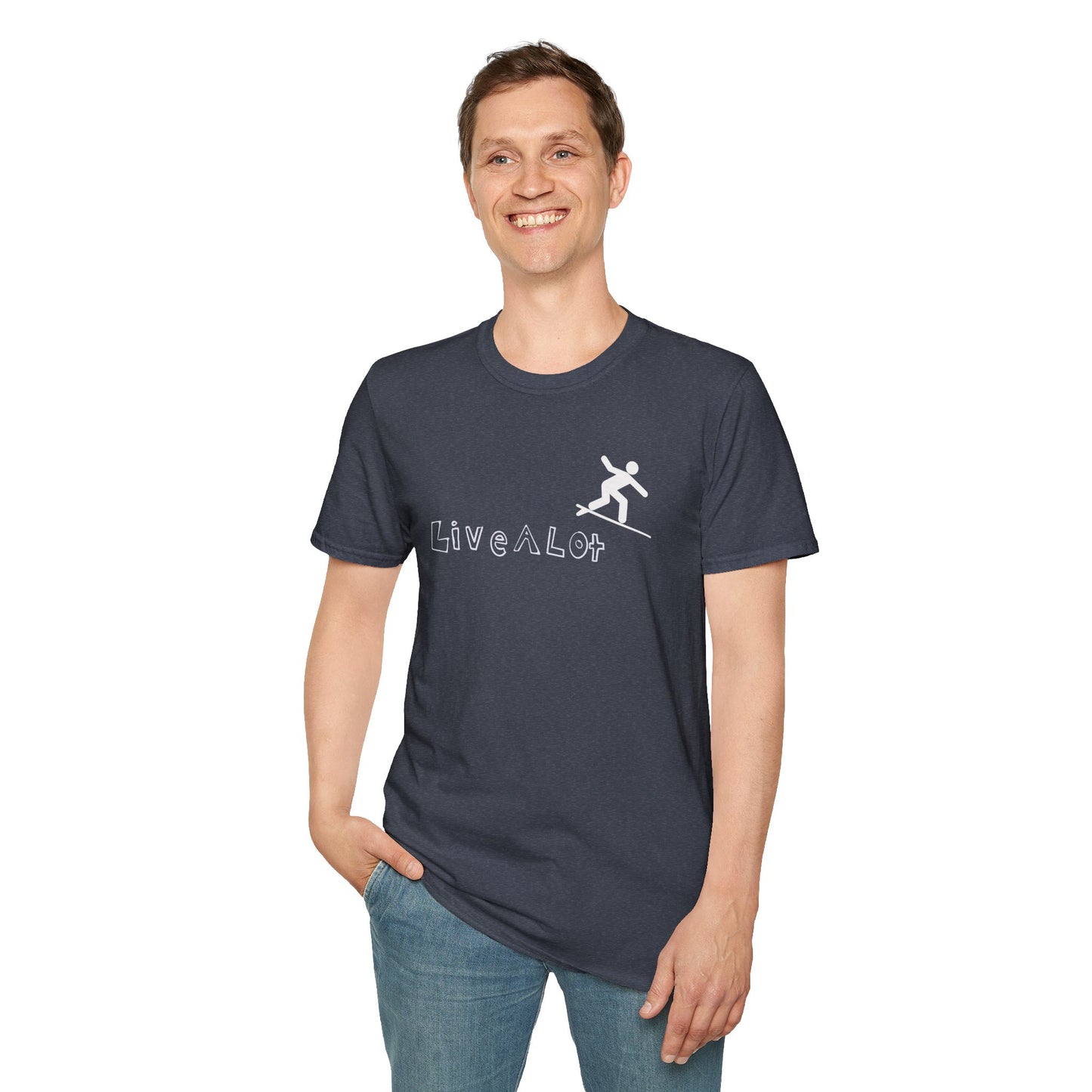 Live A Lot - Surfer Tee — Front & Back Print (Multiple Color Options)