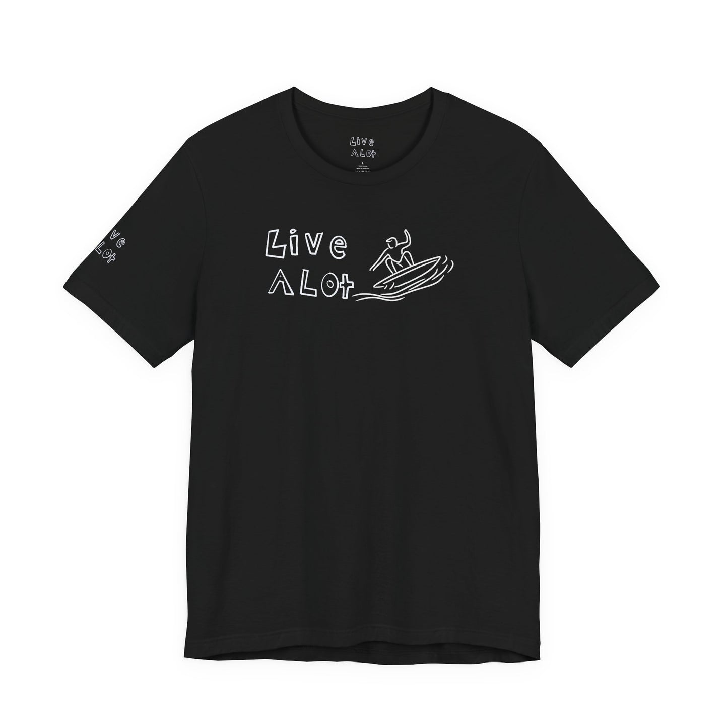 Live A Lot – Single Line Surfer Tee (Bella+Canvas 3001)