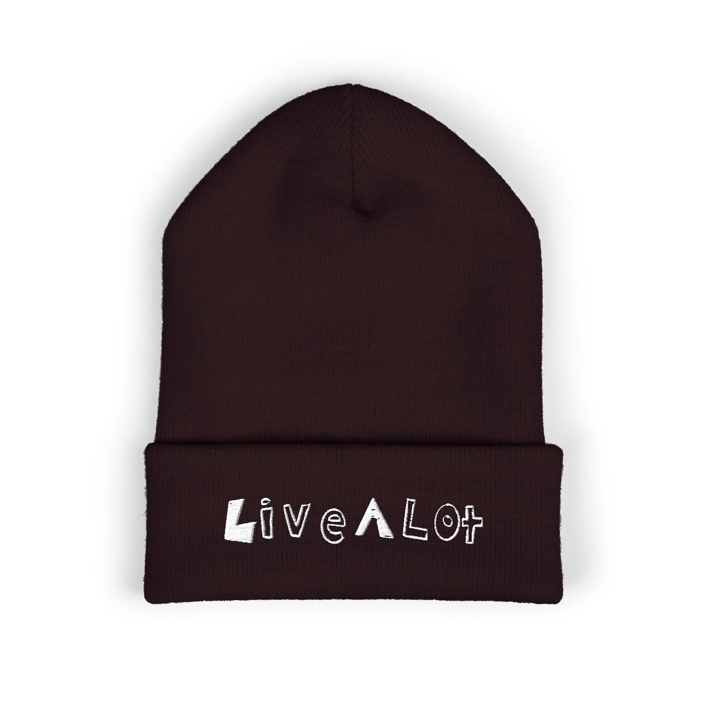 LIVE A LOT - Embroidered Beanie – WHITE (various color options)