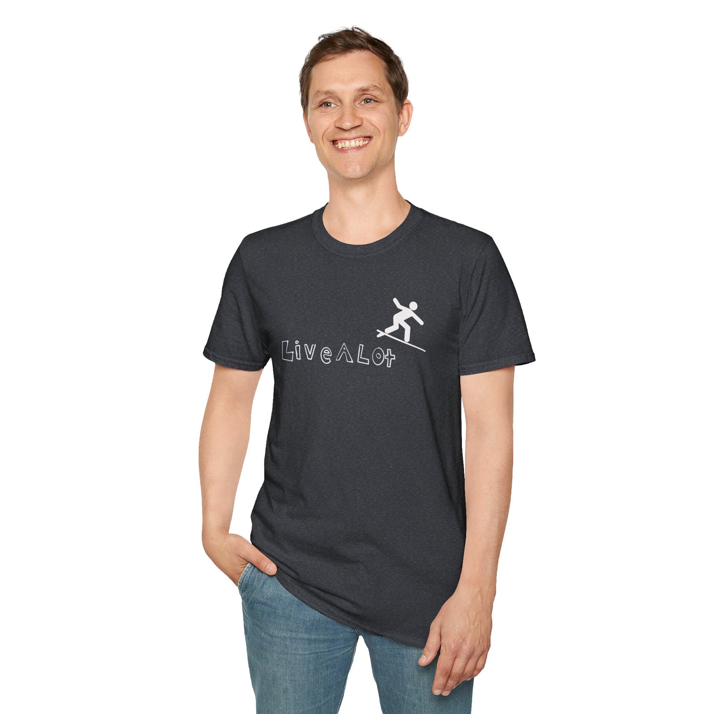 Live A Lot - Surfer Tee — Front & Back Print (Multiple Color Options)