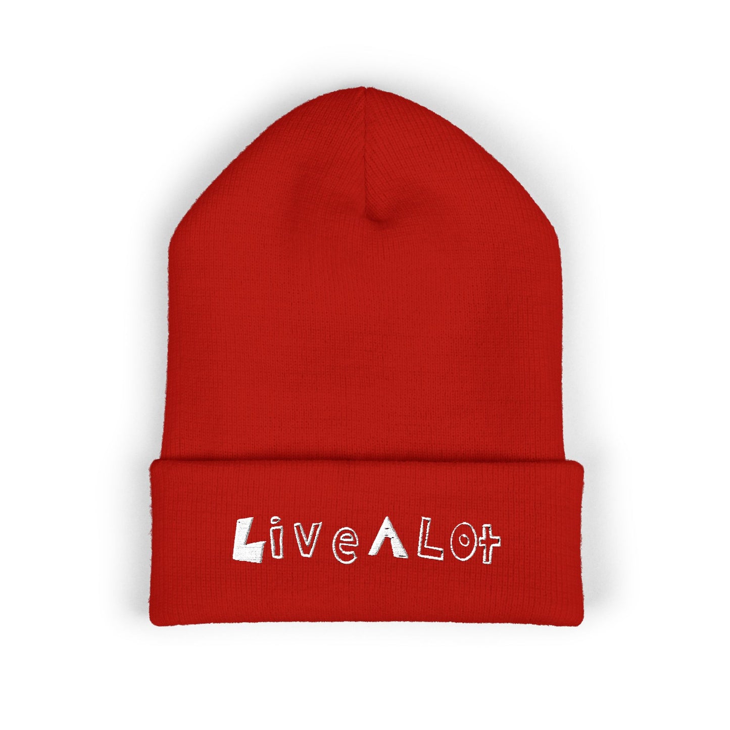 LIVE A LOT - Embroidered Beanie – WHITE (various color options)
